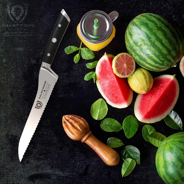 Serrated Offset Bread & Deli Knife 8" | Gladiator Series | NSF Certified | Dalstrong ©