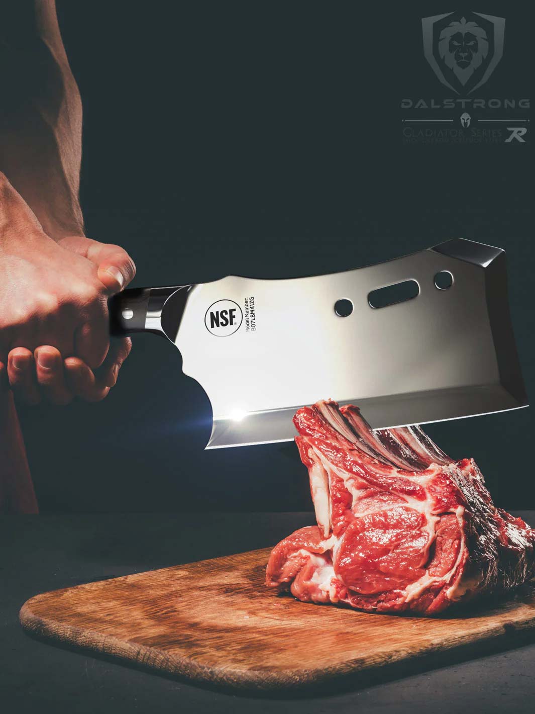 Meat Cleaver 9" with Stand | Obliterator | Gladiator Series R | NSF Certified | Dalstrong ©