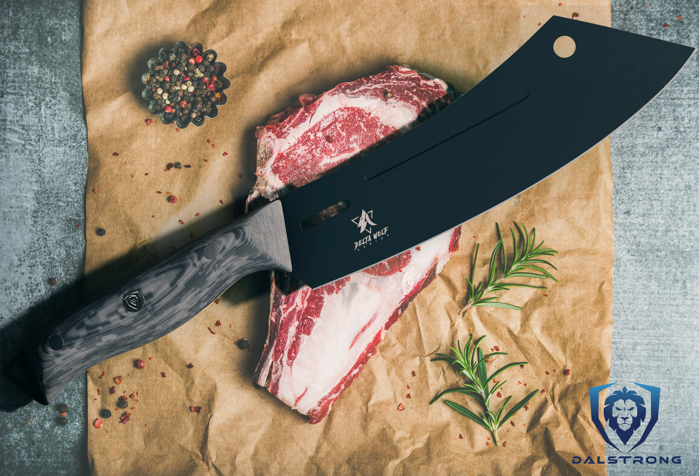 Chef & Cleaver Hybrid Knife 8" | Crixus | Delta Wolf Series | Dalstrong ©