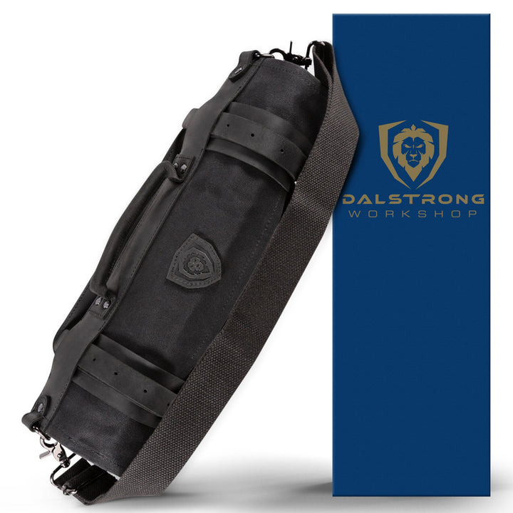 12oz Heavy Duty Canvas & Leather | Nightmaster (Black) | Nomad Knife Roll | Dalstrong ©
