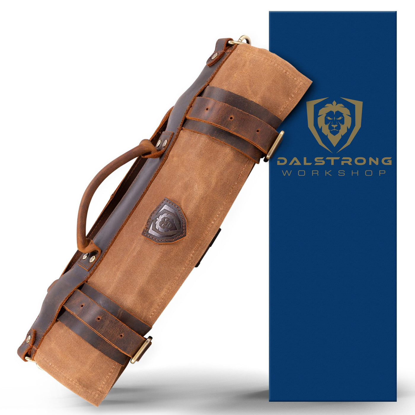 12oz Heavy Duty Canvas & Leather | Desert Drifter (Brown) | Nomad Knife Roll | Dalstrong ©