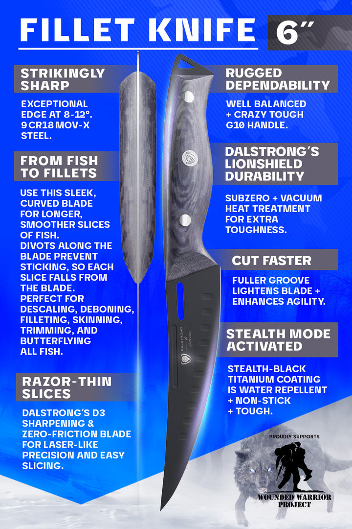 Curved Fillet Knife 6" | Delta Wolf Series | Dalstrong ©