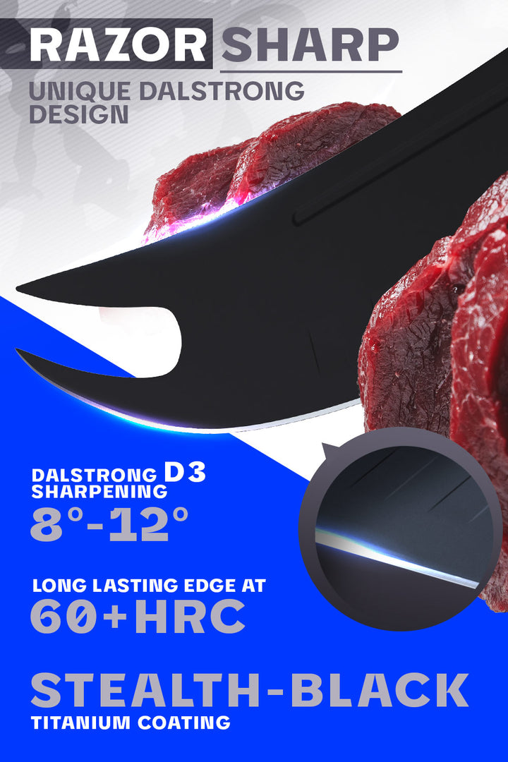 Pitmaster Knife 9" | Delta Wolf Series | Forked Tip & Bottle Opener | Dalstrong ©