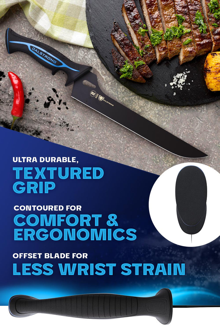 Offset Slicing & Carving Knife 10" | Night Shark Series | NSF Certified | Dalstrong ©