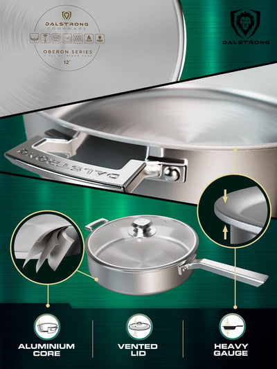 12" Sauté Frying Pan | Silver | Oberon Series | Dalstrong ©