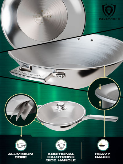 12" Frying Pan Wok | Silver | Oberon Series | Dalstrong ©