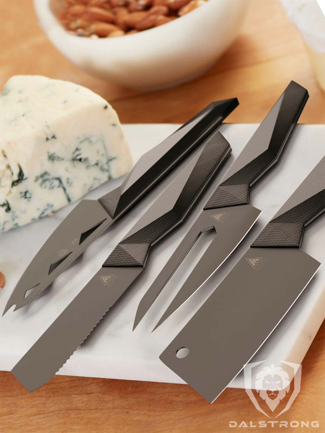 4-Piece Cheese Knife Set | Shadow Black Series | NSF Certified | Dalstrong ©