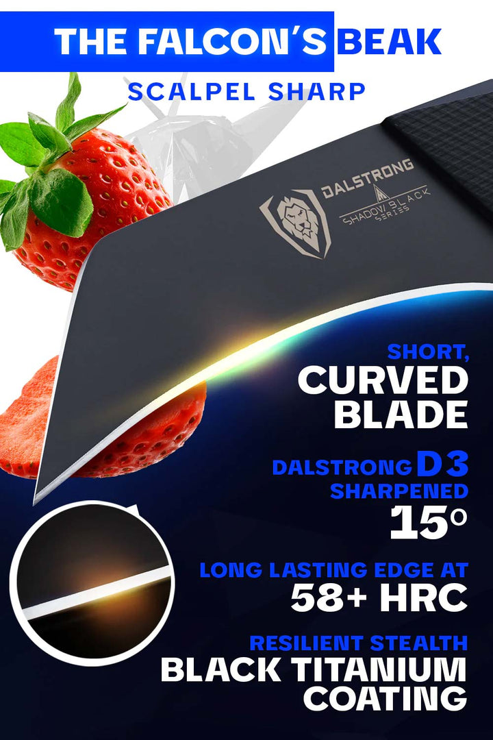 Bird's Beak Paring Knife 2.75" | NSF Certified | Shadow Black Series | Dalstrong ©