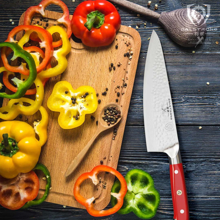 Chef's Knife 8" | Crimson Red Handle | Shogun Series X | Dalstrong ©