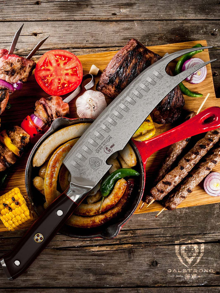 BBQ Pitmaster & Meat Knife 8" | Forked Tip & Bottle Opener | Shogun Series ELITE | Dalstrong ©