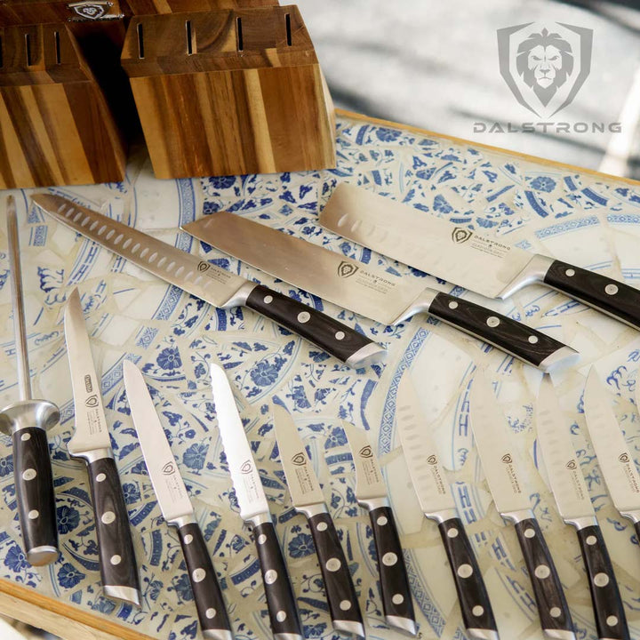 18 Piece Colossal Knife Set with Block | Gladiator Series | Knives NSF Certified | Dalstrong ©